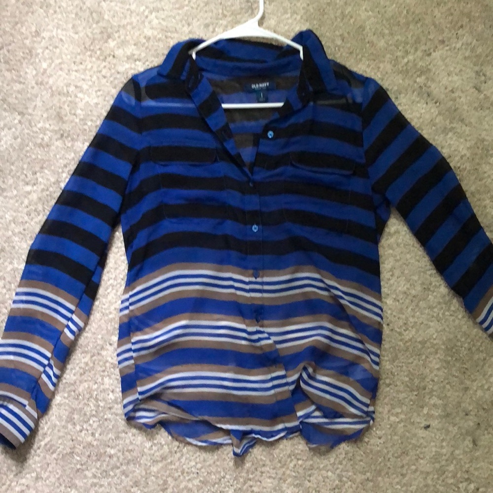 Old Navy Striped Button Down Blouse